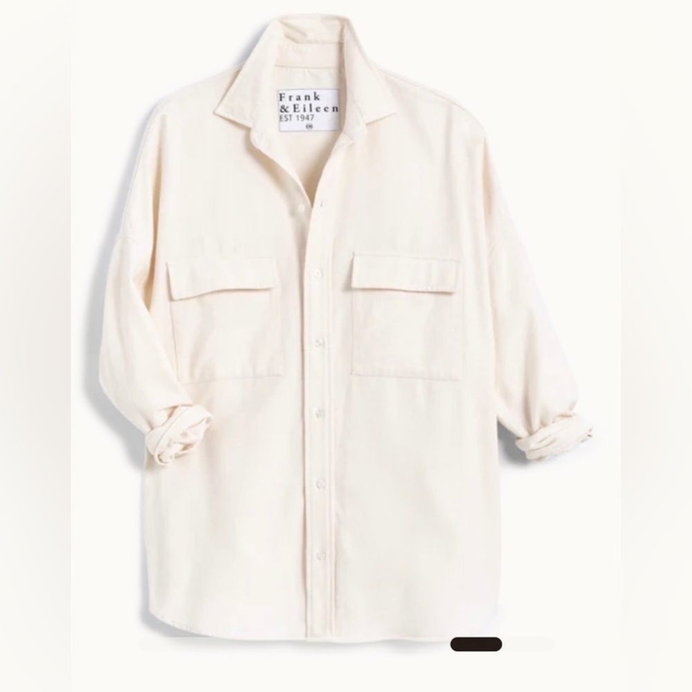 NEW Frank & Eileen MCLOGHLIN Utility Shirt Polar Flannel in VINTAGE WHITE M/L